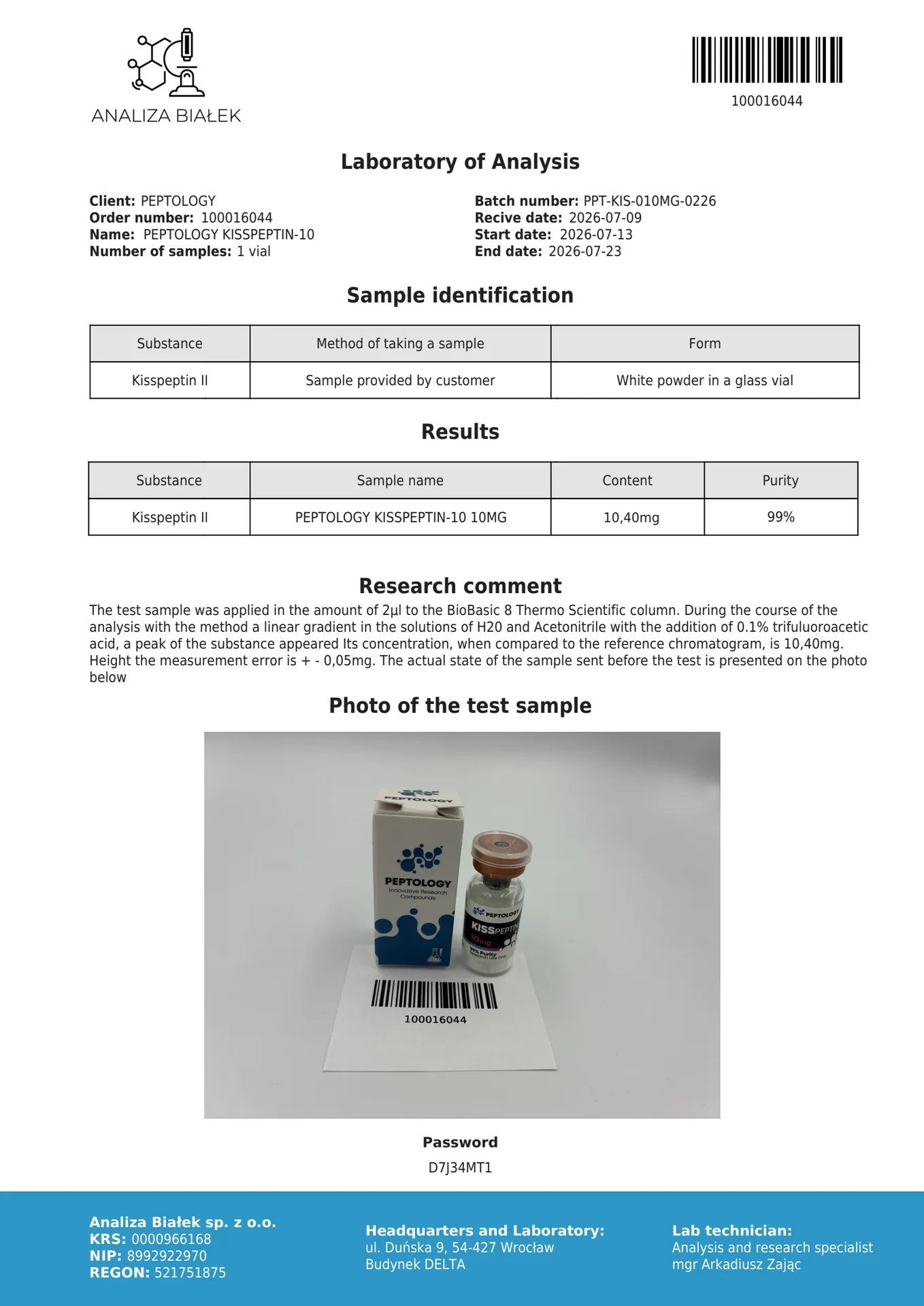 Kisspeptin-10 5/10 mg – δεκαπεπτίδιο – εικόνα 3
