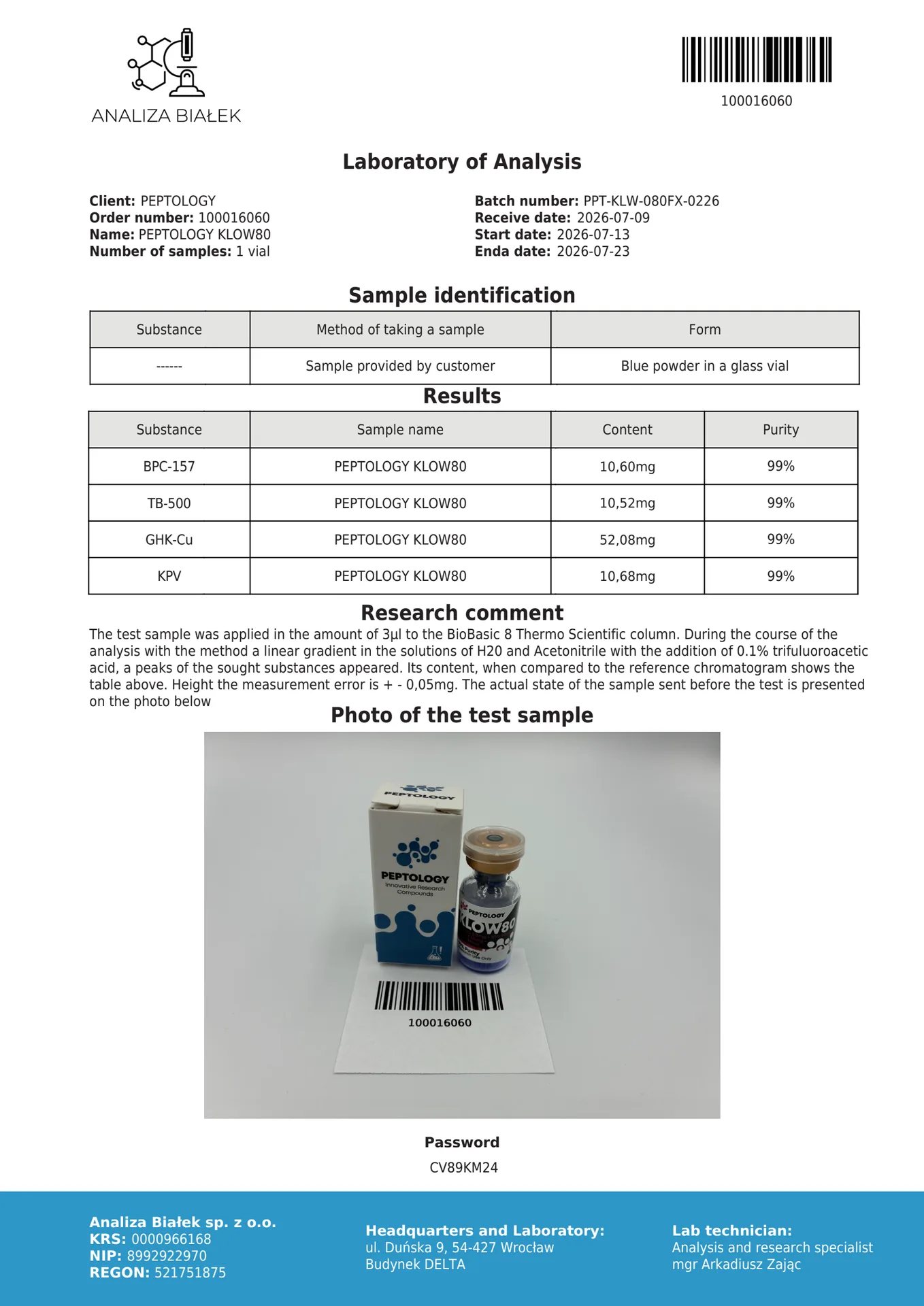 KLOW80 (GHK-Cu + TB-500 + BPC-157 + KPV) 80 mg – εικόνα 2