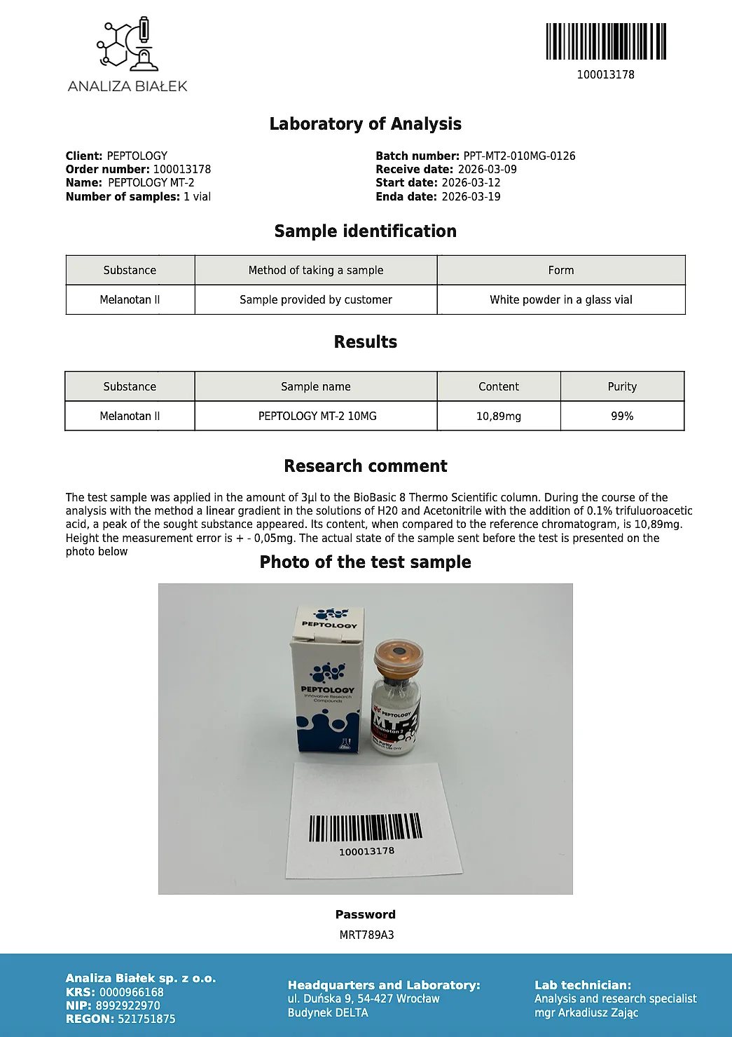 Melanotan 2 10 mg – συνθετικό κυκλικό ανάλογο της α-MSH – εικόνα 2
