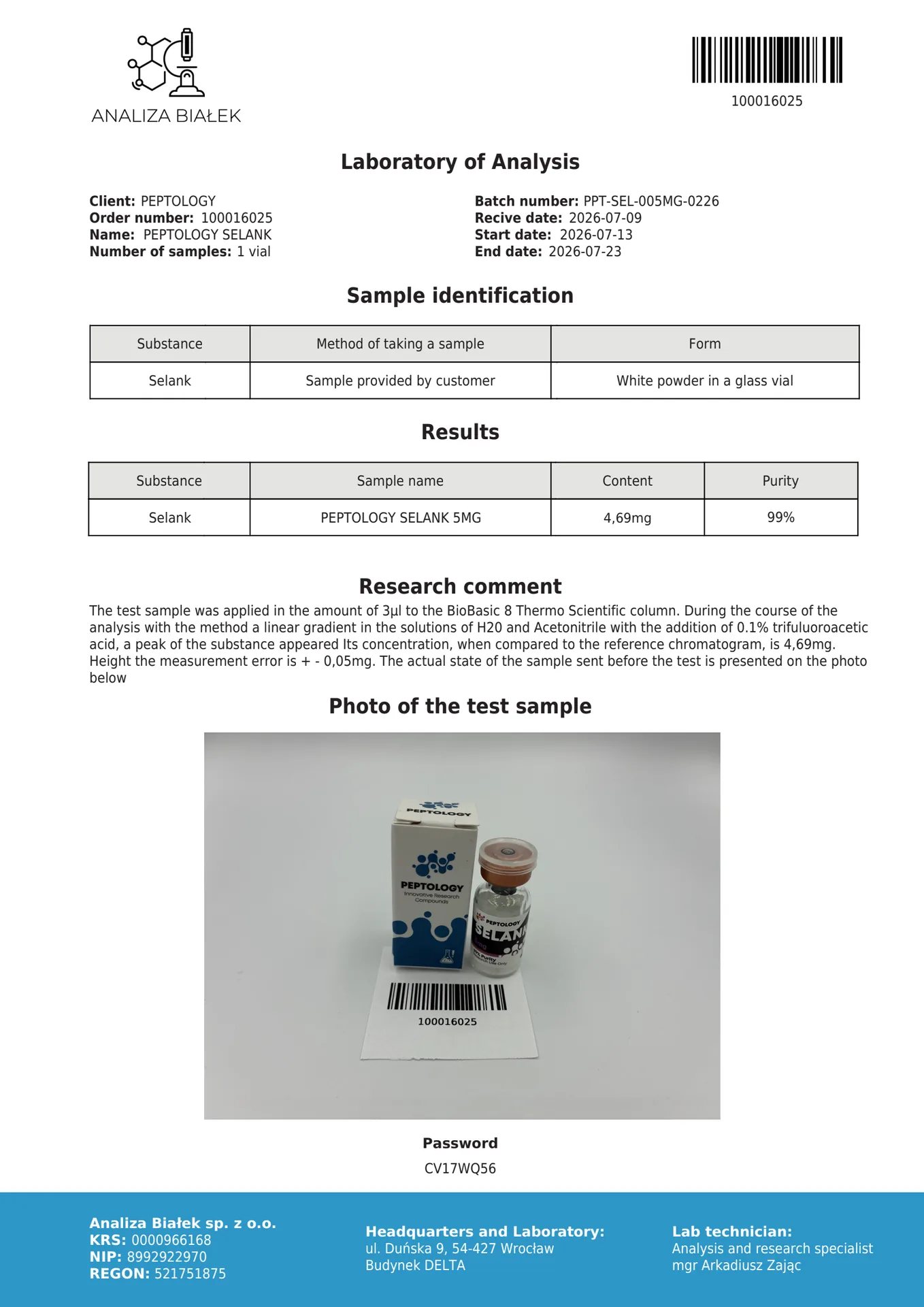 Selank 5/10 mg – συνθετικό ανάλογο της τουφτσίνης – εικόνα 2