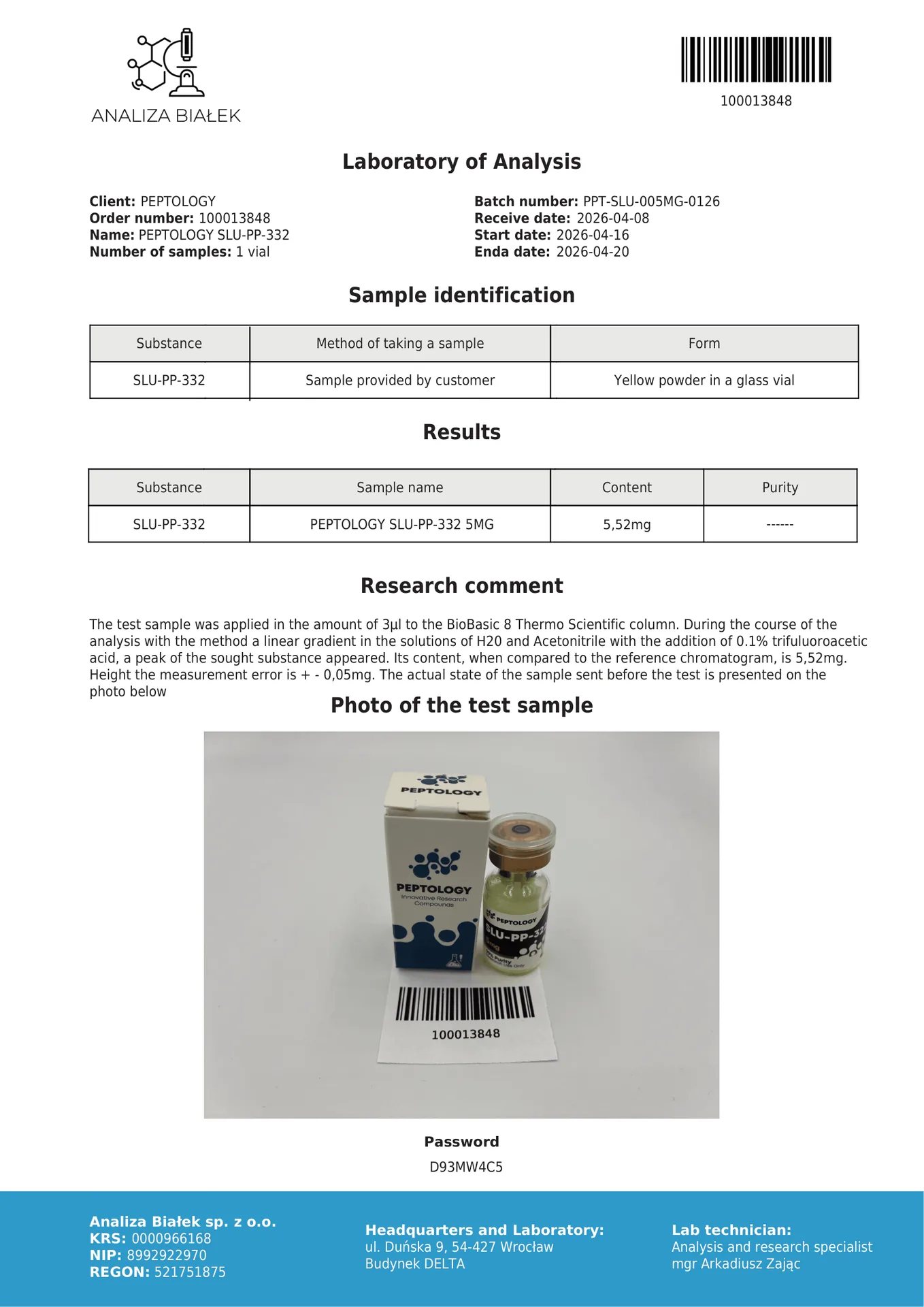 SLU-PP-322 5 mg – συνθετικός αγωνιστής ERRα/β/γ – εικόνα 2